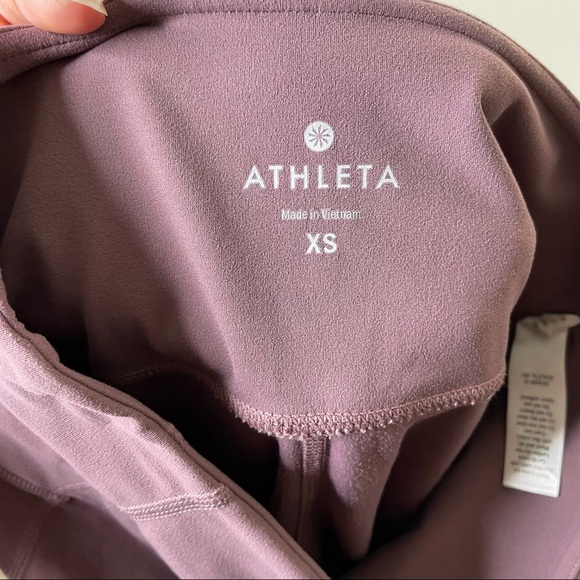 Athleta Women Mauve Mesh Mid Rise Shine Salutation Tight Leggings XS - Picture 4 of 8